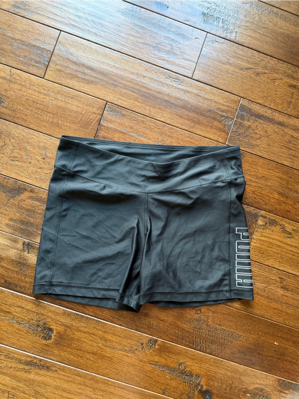 Puma Black Athletic Shorts with Side Logo